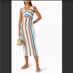 Solid and striped the Aubrey dress in crochet vertical stripe